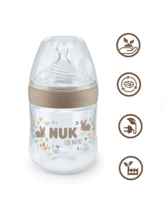 NUK for NATURE Шише РР Temperature Control 150мл. със силиконов биберон 0+ S - Зелен