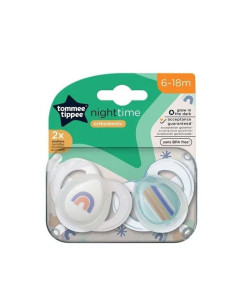Ортодонтични залъгалки Tommee Tippee NIGHT TIME силиконови, светещи 6-18 м. 2