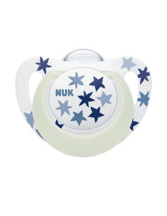 NUK биберон залъгалка силикон 18-36 мес. 1бр. STAR Night + box - Сини звезди