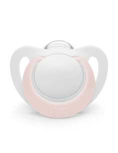 NUK биберон залъгалка силикон 0-6мес. 1бр. STAR + box - Бяло/Синьо