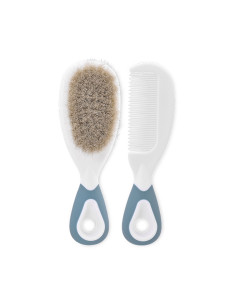 Гребен и четка с естествен косъм Lorelli, Moonligt Blue