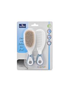 Гребен и четка с естествен косъм Lorelli, Moonligt Blue 2