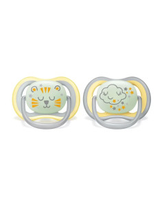 Ортодонтични залъгалки Avent Ultra Air Night стерилизаторна кутия 18+ м, Неутрални нощи, SCF376/01 2