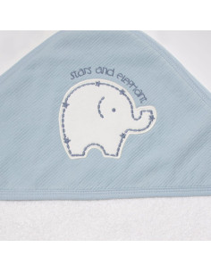 Бебешка хавлия с качулка Bebetto Stars and Elephants, 80х80 см., H450 2