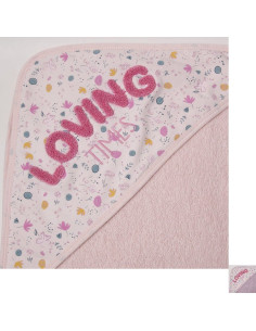 Бебешка хавлия с качулка Bebetto Loving Time, 80х80 см., H453