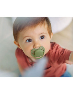 Ортодонтични залъгалки Philips-Avent Ultra Air Animals, 2 броя, със стерилизаторна кутия, зелено/оранжево, 18м+ 2