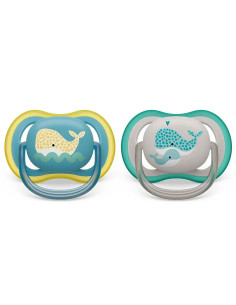 Ортодонтични залъгалки Philips-Avent Ultra Air, 2 броя, със стерилизаторна кутия, неутрални, кит, 18м+