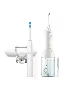 Комплект Орален душ Philips Sonicare Power Flosser 3000 Interdental и Звукова електрическа четка за зъби Diamond Clean серия 