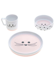 Детски комплект за хранене Lassig, Little Chums Mouse, 3 части