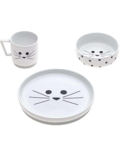 Детски комплект за хранене Lassig, Little Chums Cat, 3 части