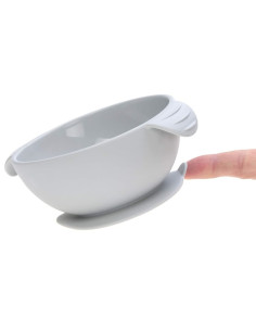 Детска купа за хранене Lassig, Сив, силиконова с вендуза 2