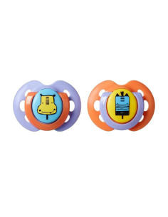 Ортодонтични залъгалки Tommee Tippee Fun Style, 2 броя, със стерилизаторна кутия, Хипопотам/зебра, 0-6м