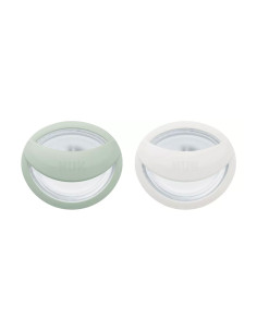 Силиконова залъгалка Nuk Mommy Feel, 2 броя, с кутийка, 0-9м, зелена/бяла 2