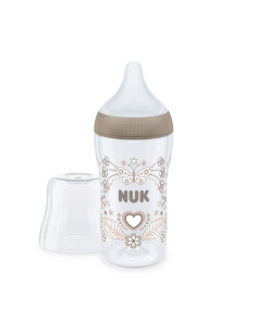 Бебешко пластмасово шише Nuk Termo Control Perfect Match, 260 мл, силиконов биберон M, 3м+, сърце 2