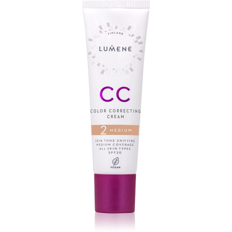 LUMENE VEGAN CC MEDIUM Крем - фон дьо тен 7в1 SPF20 2, 30 мл