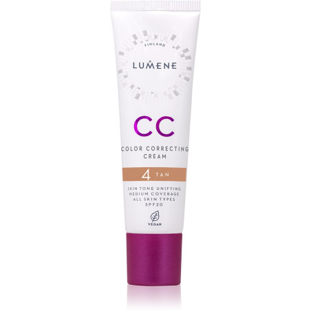 LUMENE VEGAN CC TAN Крем - фон дьо тен 7в1 SPF20 4, 30 мл