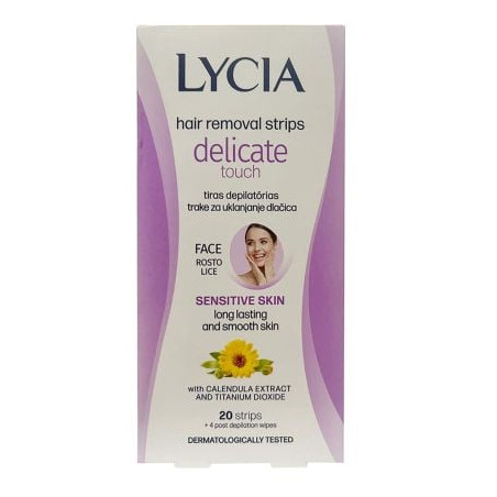 LYCIA DELICATE TOUCH Ленти за епилация на лице за чувствителна кожа, 20 бр