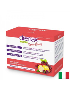 Диуретична детокс формула Дренакс - Drenax с бяла бреза, касис и миши уши 30 сашета, с вкус на лимон и череша