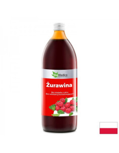 Сок от червени боровинки с каму-каму и натурален вит. С Уринарно здраве и имунитет 1 литър, 20 или 40 дози