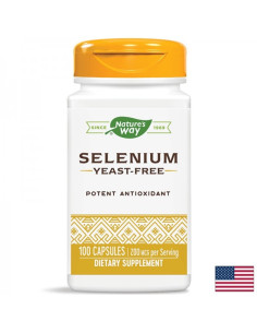 Селен (L-селенометионин) - Антиоксидант За стимулиране функцията на щитовидната жлеза 200 mcg, 100 капсули