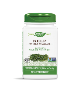 Келп – кафяви водорасли Източник на йод за щитовидната жлеза 600 mg, 180 капсули 2