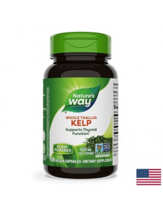 Келп – кафяви водорасли Източник на йод за щитовидната жлеза 600 mg, 100 капсули