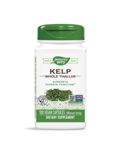 Келп – кафяви водорасли Източник на йод за щитовидната жлеза 600 mg, 100 капсули 2