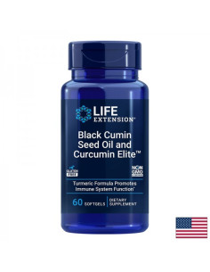 Имунна и сърдечна функция Черен кимион масло + Куркумин Elite 60 софтгел капсули