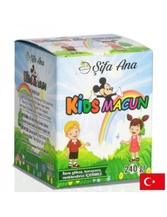 Билкова имуноукрепваща паста за деца С прополис, пчелен прашец и мед, рожков, джинджифил, сурово какао 240 g