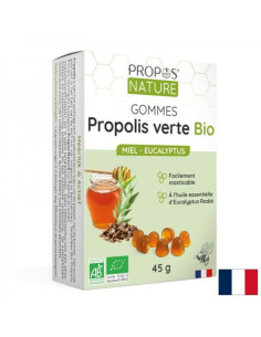 В подкрепа на имунитета и дихателната система Зелен прополис с пчелен мед и масло от евкалипт 40 желирани таблетки