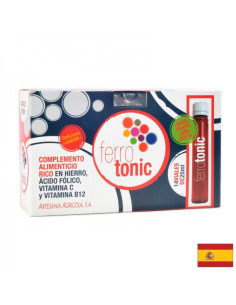 Желязо + фолиева киселина и витамини В12 - С Ferro tonic – тоник за кръвта, защита от анемия и умора 14 ампули x 25 ml