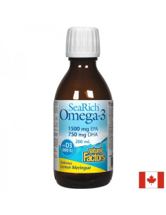 Мозъчна дейност, здрави кости и стави Омега 3 и витамин D3 - SeaRich 200 ml