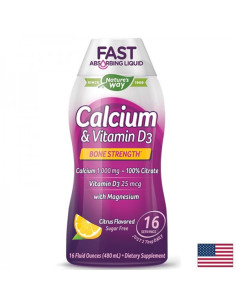 Калций и Витамин D3 - течна формула с бърза абсорбция Поддържане на костната плътност и здравето на костите 480 ml