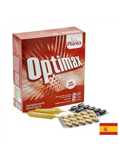 Енергия и тонус Optimax Стак, 30 ампули за пиене + 30 капсули витамини минерали, 30 капсули антиоксиданти