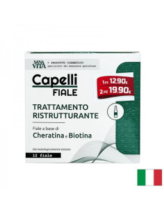 Ампули за коса Sanavita С биотин и хидролизиран кератин 12 бр х 10 ml