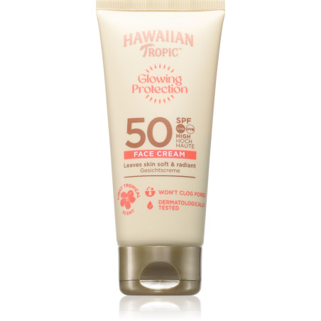 HAWAIIAN TROPIC Слънцезащитен озаряващ лосион за лице SPF50, 50 мл