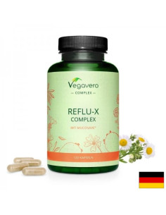 Reflu-X Complex mit Mucosave Билкова смес срещу киселинен рефлукс 120 капсули, 100- Vegan