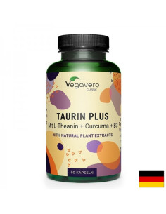 Срещу стрес и умора Таурин + Л-Теанин, куркума и витамин В3 90 капсули
