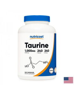 Мускулна функция и издръжливост Таурин (Taurine) 1000 mg, 240 капсули