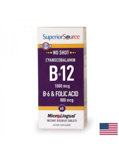 Витамин В12, В6 + Фолиева киселина Хормонален и метаболитен баланс 60 сублингвални таблетки