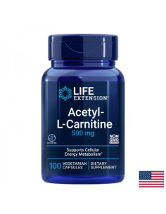 Нервна и мозъчна функция Aцетил L-Карнитин 500 mg + Витамин С (аскорбил палмитат) 100 капсули