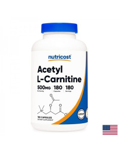 Горене на мазнини Ацетил-Л-Карнитин (Acetyl L-Carnitine) 500 mg, 180 капсули