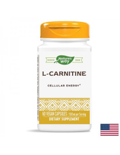 Л-Карнитин Клетъчна енергия, мускулна функция, контрол на теглото 500 mg, 60 капсули