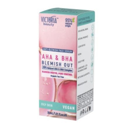 VICTORIA BEAUTY Серум за лице против несъвършенства с натурални AHA и BHA, 30мл
