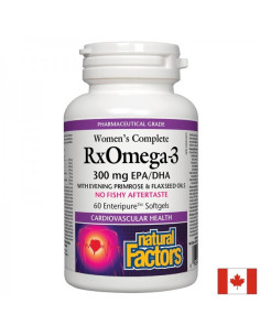 RxOmega-3 за жени – 300 mg EPA-DHA, 25 mg GLA, 130 mg ALA Рибено масло, ленено масло и масло от вечерна иглика 60 софтгел кап