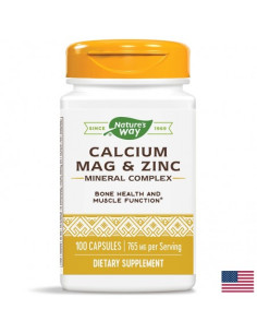 Минерален комплекс с калций, магнезий и цинк - Костно здраве, имунитет, енергия, 100 капсули 2