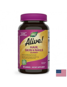 Формула за коса, кожа и нокти Алайв Alive! Hair, Skin - Nails Gummies 60 желирани таблетки