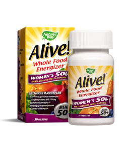 Мултивитамини за жени 50+ Алайв Alive! Whole Food Energizer Womens 50+ 30 таблетки 2