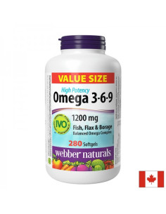 В подкрепа на имунитета, зрението и мозъчната функция Омега 3-6-9 1200 mg х 280 софтгел капсули