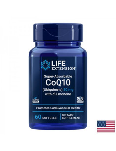 Мощен антиоксидант за здраво сърце Коензим Q10 (убиквинон) 50 mg + d-Лимонен 60 софтгел капсули